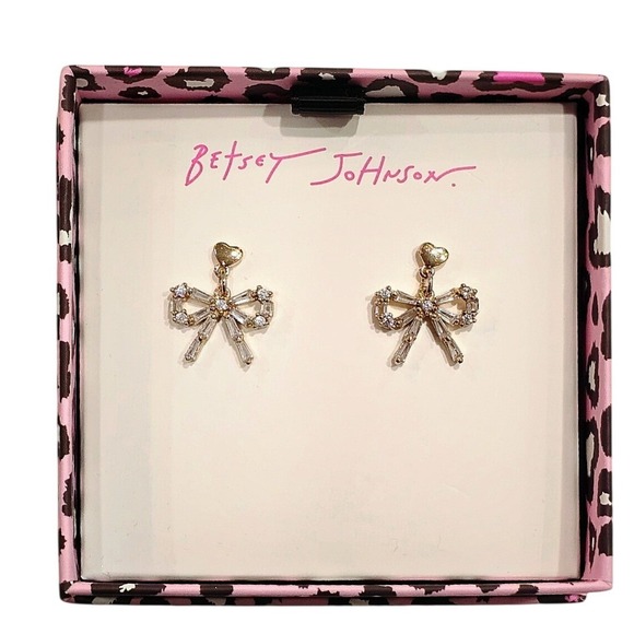 Betsey Johnson Jewelry - Betsey Johnson Bow Drop Earrings
